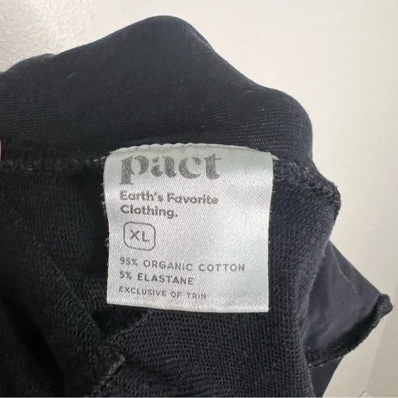 Pact Black Organic Cotton Joggers Sweatpants Women's Size XL Casual Sustainable - Picture 8 of 8